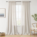 Nanspring Pearl White Linen Curtains 120 Inches Long by Nanspring