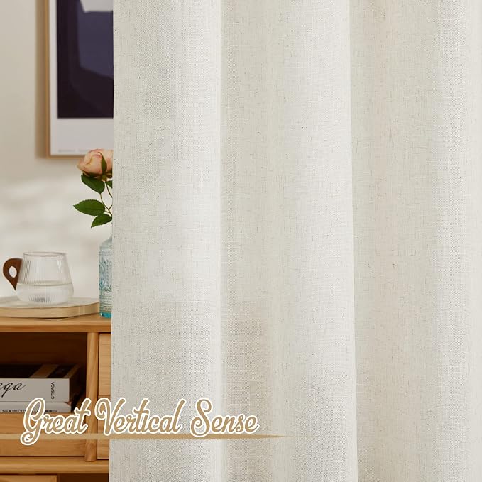 NICETOWN Linen Burlap 144 inches Long Curtains - Image 3