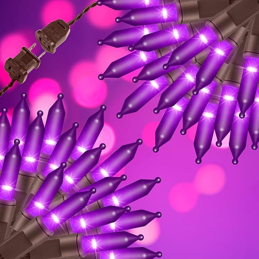 150LIGHTS Purple Extra-Bright with End Connectors Halloween Decorative Lights 9.72m UL Certified Mini String Light Set Waterproof for Halloween Home Garden Christmas Tree Party Patio Wedding
