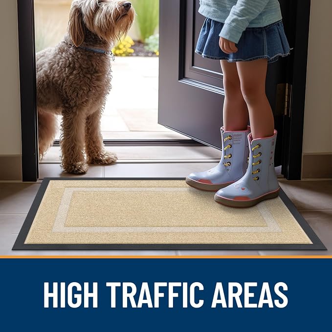 OLANLY Front Door Mat Outside 47x17, All-Season Heavy-Duty Rubber Doormat | - Image 7