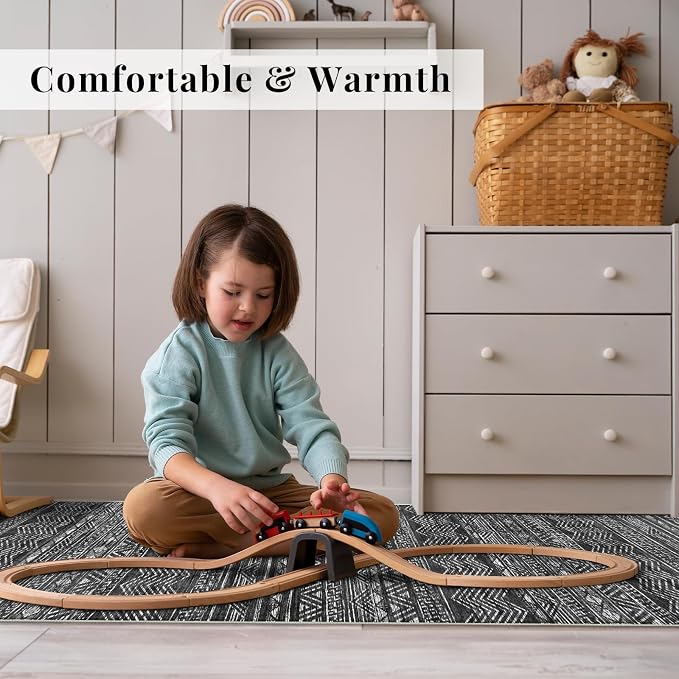 Washable Runner Rug 2'6''x14'Moroccan- Non Slip Hallway Rugs Rubber Backing - Image 3