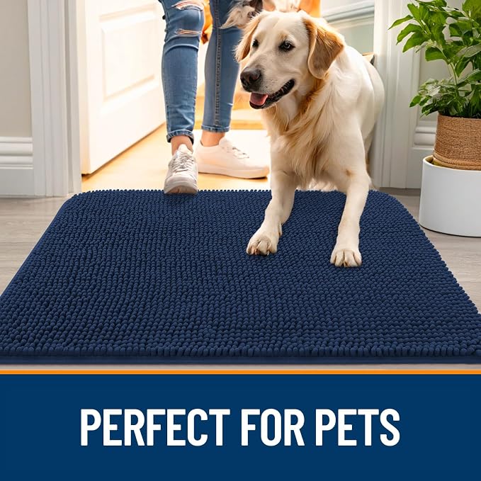 OLANLY Dog Door Mat for Muddy Paws 24x16, Super Absorbent Chenille Mud Mat | - Image 6