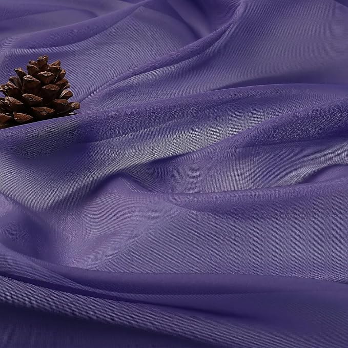 Purple Sheer Curtains 120 Inches Long 2 Panels Set, 59 Inch Extra Wide Soft - Image 5