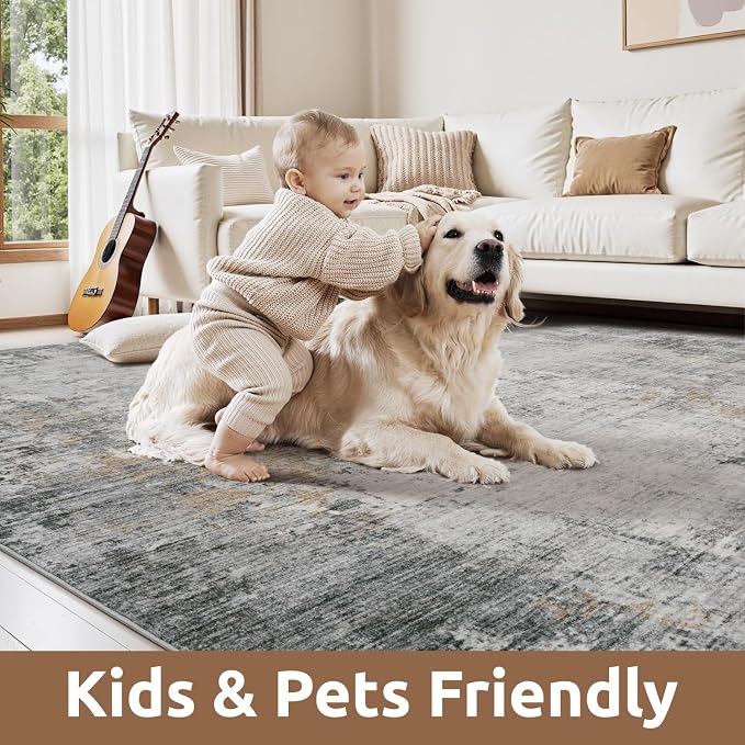 3 x 5 Rug Small Non Slip Area Rug Ultra Soft Machine Washable Low Pile Modern - Image 5