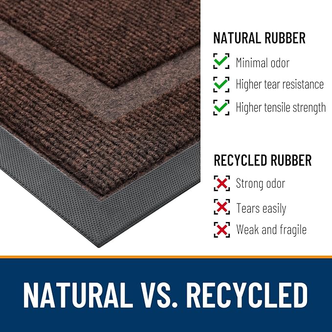 OLANLY Front Door Mat Outside 33x21, All-Season Heavy-Duty Rubber Doormat | - Image 4