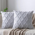 Set of 2 Soft Moroccan Throw Pillow Covers 18x18 Inch Plush Boho Decorative by Cozoomy