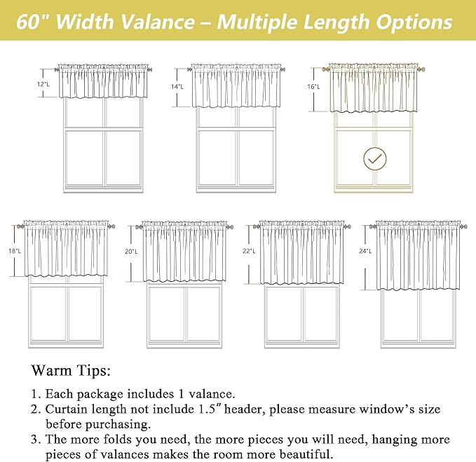 Sage Green Valances for Windows, Light Filtering Faux Linen Textured Small - Image 3