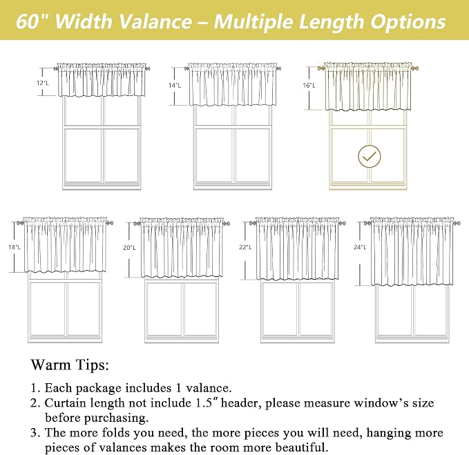 Blush Pink Valances for Windows, Light Filtering Faux Linen Textured Small - Image 3