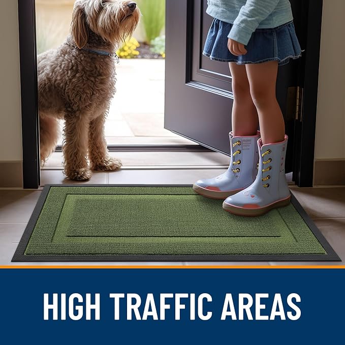 OLANLY Front Door Mat Outside 35x23, All-Season Heavy-Duty Rubber Doormat | - Image 6