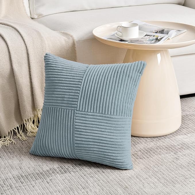 Fancy Homi Set of 2 Light Blue Decorative Throw Pillow Covers 20x20 Inch - Image 2