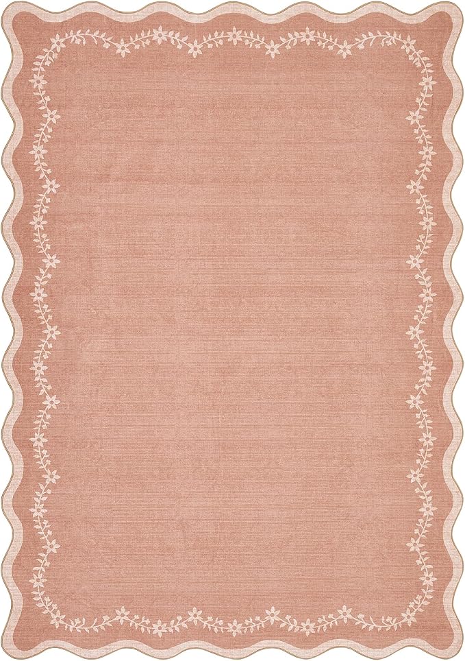 GarveeHome 6x9 Scalloped Area Rug Soft Washable Rug by GarveeHome