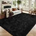 5'3''x7'5'' Black Fluffy Soft Area Rug Non-Slip by ModernHomeDecor