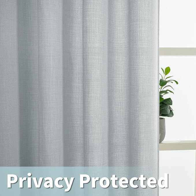 Haze Blue Linen Curtains 54 Inch Length - Image 4