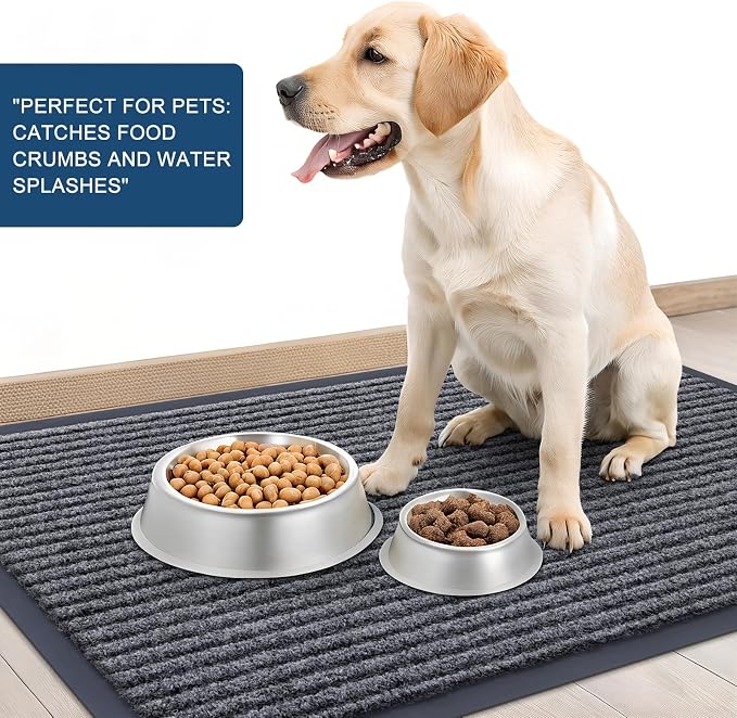 OLANLY Front Door Mat 47x23, Waterproof Heavy-Duty Indoor Outdoor Doormat | Grey - Image 6