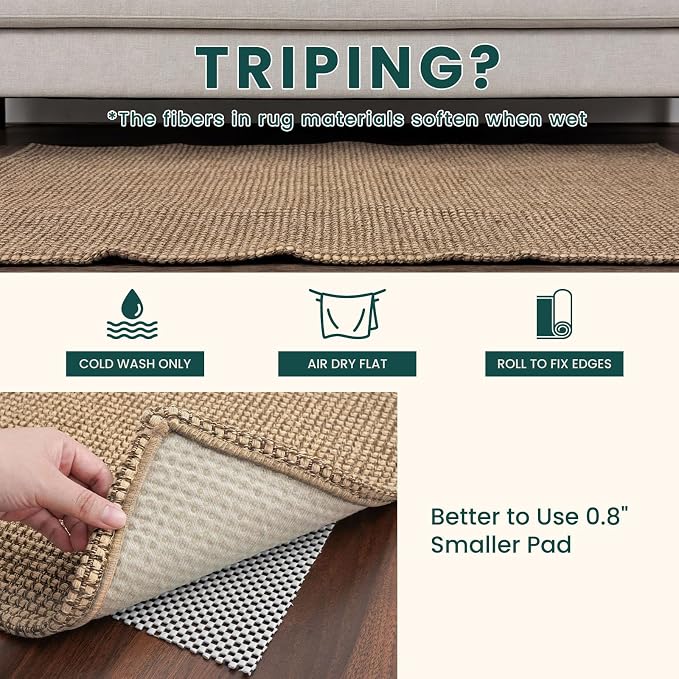 KOZYFLY Boho Rugs for Entryway 3x5 ft Washable Area Rug Non Slip Rubber Backed - Image 8