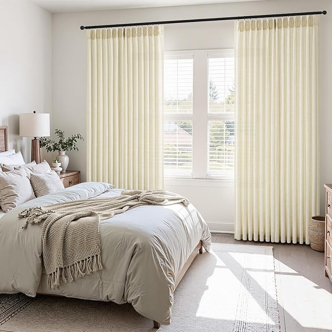 Pinch Pleated 92 Inch Curtains 2 Panels - Image 2
