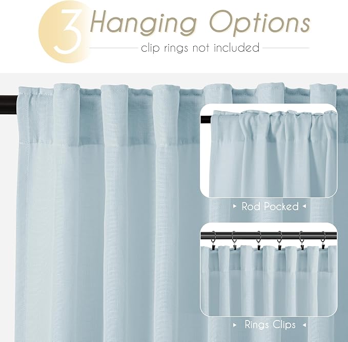 Sky Blue Curtains 120 inch Length - Image 2