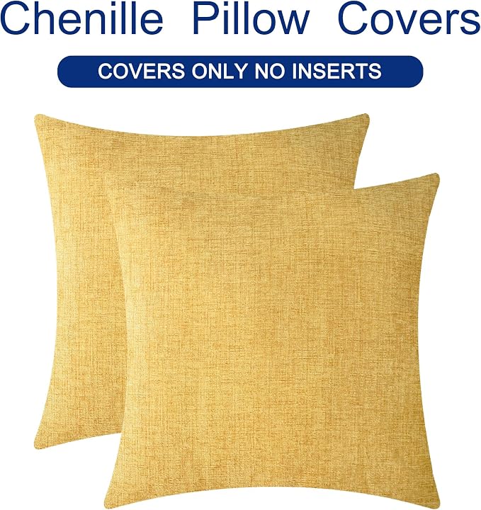 CaliTime Decorative Couch Throw Pillow Covers 22 X 22 Inches Gold | Pack of 2 - Image 6