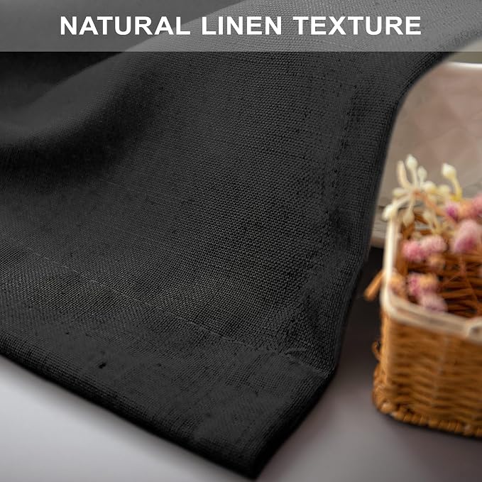 Pitalk Black Linen Sheer Curtains 72 Inch Length - Image 8