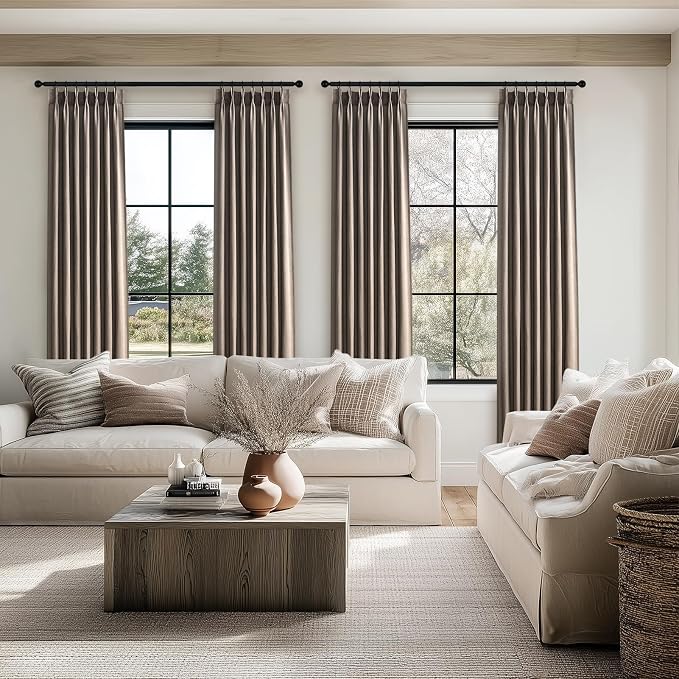 Topfinel Pinch Pleated Linen Curtains 132 Inches Long - Image 6