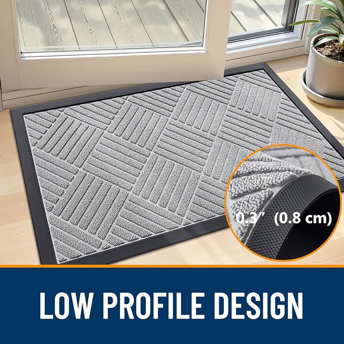 OLANLY Front Door Mat Outside Entrance 35x23, Waterproof Heavy-Duty Doormat | - Image 5