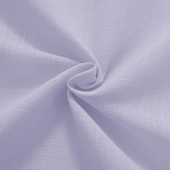 Lavender Purple Linen Curtains 84 Inch Length 2 Panels Set - Image 6