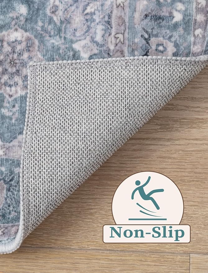 SERISSA 2'6"x10' Washable Non Slip Floral Boho Runner Rug - Image 3