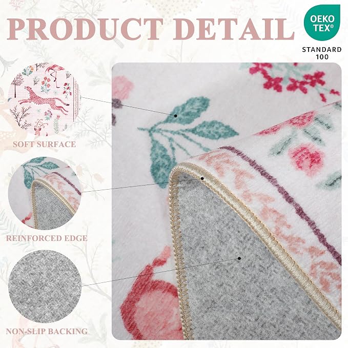 DUKINO 2x6 Runner Rug, Washable Animal Kitchen Rugs Non Slip, Low Pile - Image 4