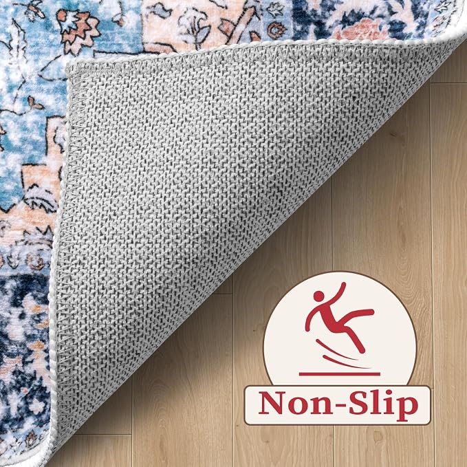 SERISSA Area Rug 3x5 Boho Rugs for Bedroom, Washable Kitchen Rugs Non-Slip - Image 4
