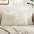 MIULEE Cream White Decorative Lumbar Throw Pillow Covers 14x22 Inch 2 Pack | by MIULEE
