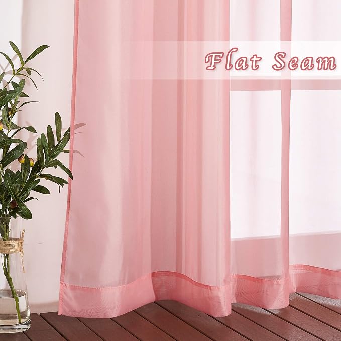 NICETOWN Coral Sheer Curtains L63 inches - Image 6