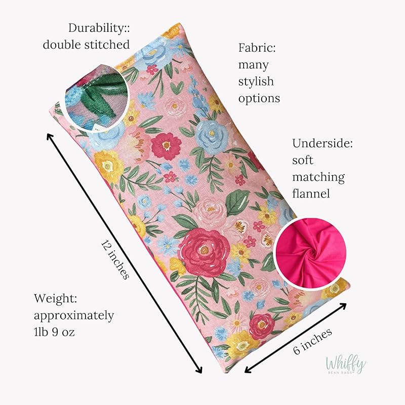 Large Microwave Heating Pad with Flax Seed, Scented or Unscented, Good For Back Pain or Cramps, Moist Heat Therapy or Ice Pack, Microwavable Bean Bag, 6" x 12" (Lemon, Chamomile)