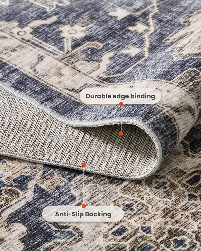 AMADA HOMEFURNISHING 2'6"x10' Washable Area Rug, Low-Profile Entryway Rug - Image 7