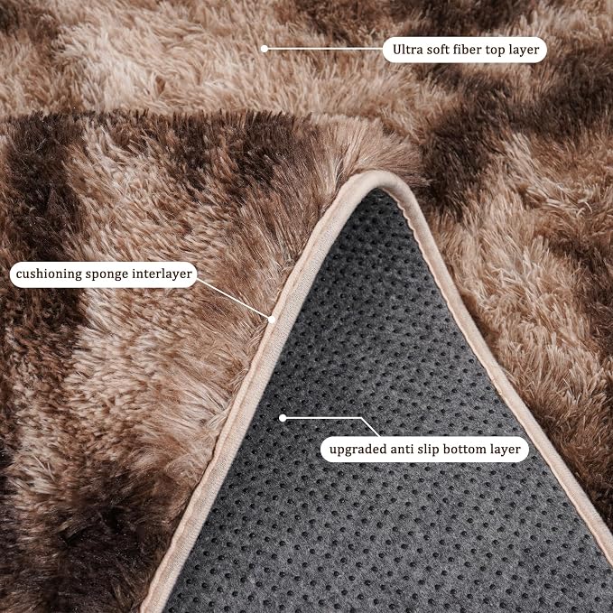 Runner Rugs for Bedroom, 2x6 Fluffy Throw Area Rug Non Slip for Bedside Dorm - Image 5