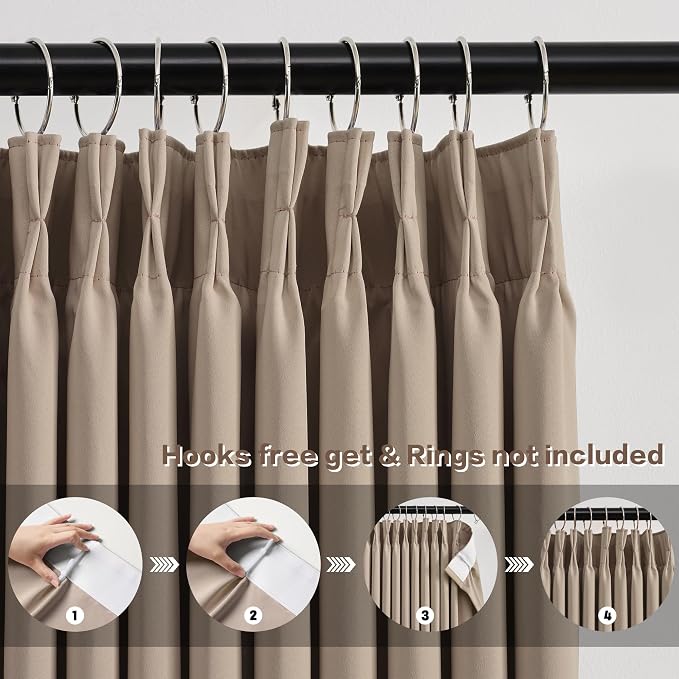 60 Wide Pinch Pleated Window Curtain Panels 105 Inches Long Custom Made Pleated - Image 2