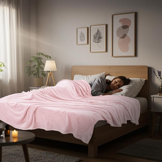 Utopia Bedding Ultra Soft Fleece Bed Blanket Queen Size Pink | Microfiber Plush - Image 6