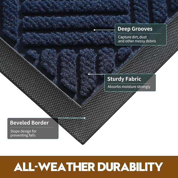 Front Door Mat, Heavy Duty Waterproof Doormat 73"x46", Stain Fade Resistant - Image 3