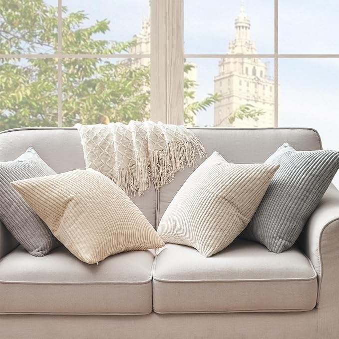 Topfinel 4 Packs Neutral Decorative Throw Pillows Covers 22x22 Inch - Image 7