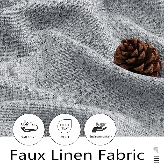 Valances for Windows, Light Filtering Faux Linen Textured Small Short Valance - Image 3
