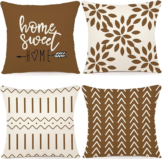 YCOLL Pillow Covers 20x20 Set of 4, Modern Sofa Throw Pillow Cover, Decorative by PillowCoversExpert