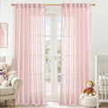 LAMIT Linen Curtains 90 Inch for Living Room, Back Tab and Rod Pocket Linen by LAMIT