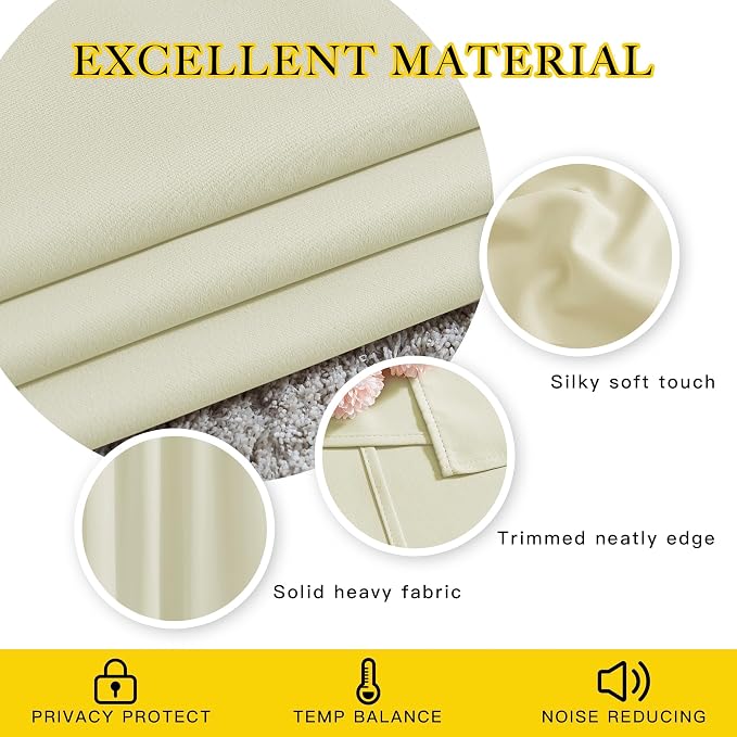 NICETOWN Room Darkening 118 inch Long Curtains, Grommet Thermal Drapes Weighted - Image 4