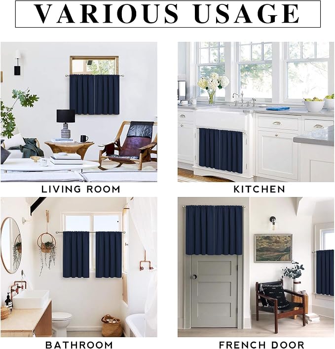 RYB HOME Cafe Blackout Curtains 24 inch Length, RV Curtains - Image 5