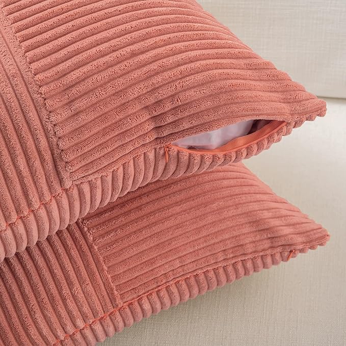 Fancy Homi 2 Packs Coral Lumbar Decorative Throw Pillow Covers 14x22 Inch - Image 4