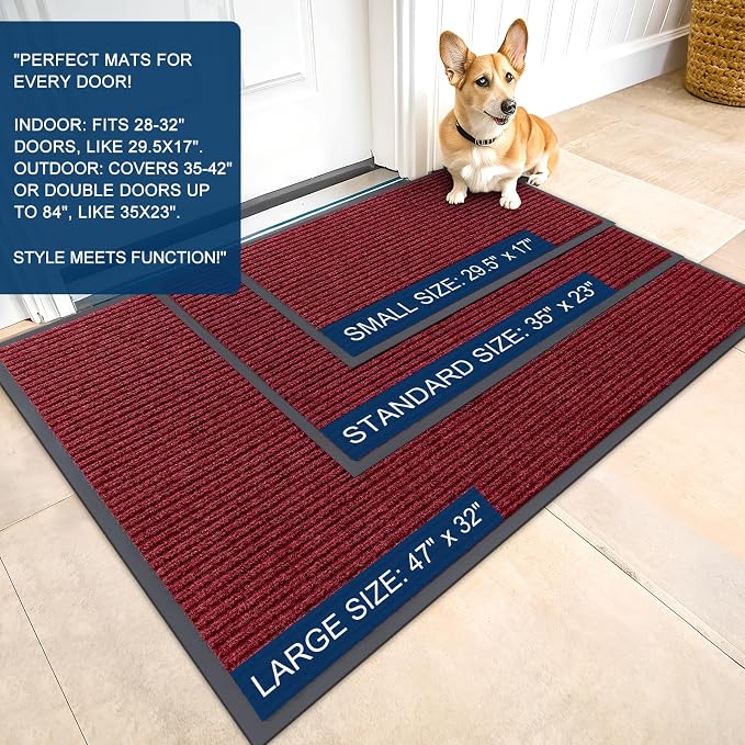 OLANLY Front Door Mat 59x30, Waterproof Heavy-Duty Indoor Outdoor Doormat | - Image 2