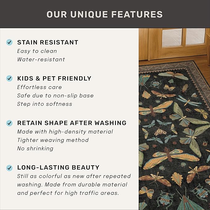 3x5 Entryway Rug Non Slip Washable - Image 7