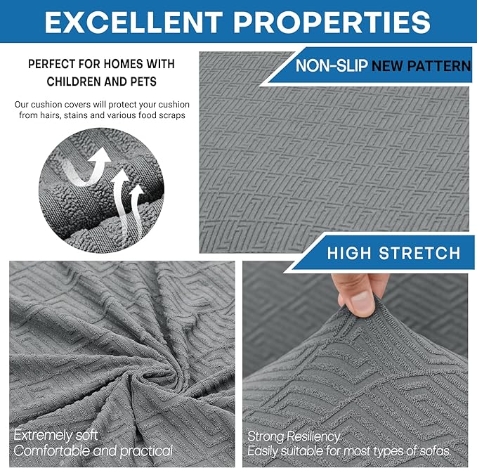 XINEAGE Couch Cushion Covers Seat Cushion Cover Thick Stretch Sofa Slipcovers 1 - Image 5