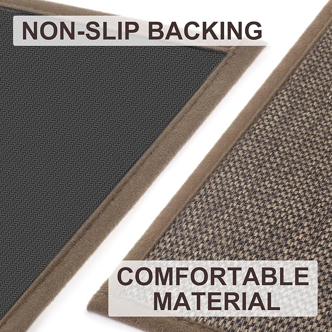 LEKEEPGO Door Mat 24"x47", Non Slip Door Mat Indoor Entrance, Rubber Backing Front Indoor Door mat Washable Absorbent Low-Profile Entryway Entry Resist Dirt Inside Door Mats, Brown