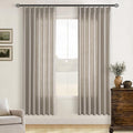 Burlywood Birch 72 Inch Pinch Pleated Linen Semi Sheer Curtains 2 Panels | by Twodrapes