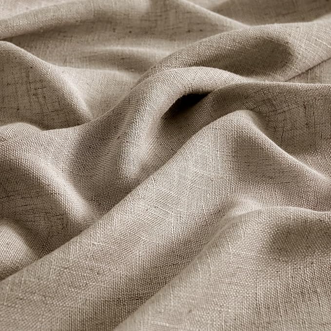 MIULEE Taupe Grey Linen Curtains 96 Inches Long 2 Panels - Image 4